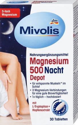 Mivolis Mivolis Magnesium 500 Nacht Depot, 30 St, 43 g dauerhaft ...