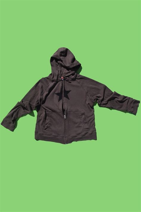 Black Star Zip Up Hoodie Etsy