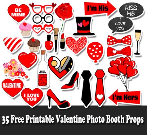 35 Free Printable Valentine's Day Photo Booth Props