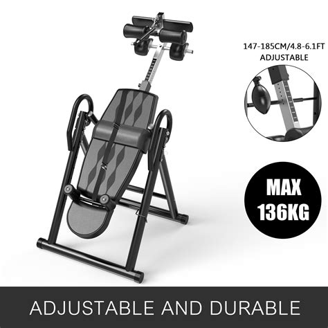 VEVOR Black Premium Gravity Inversion Table Waist Inflatable Adjustment