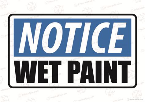 Wet Paint Sign Printable 1065 Print