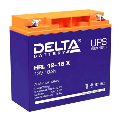 Аккумулятор Delta HRL 12-18 X (12V / 18Ah) купить в г. Москва, выгодные ...