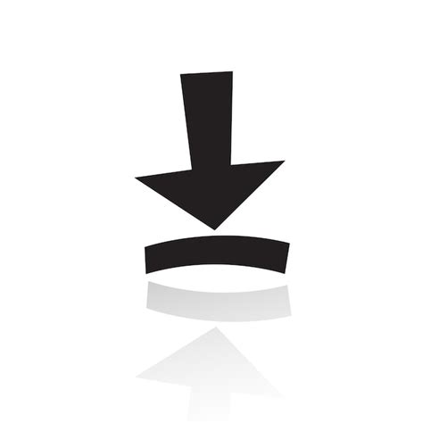 Premium Vector Black Simplistic Download Symbol With Reflection