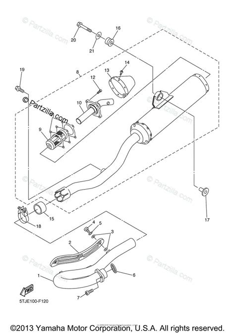 Yamaha Motorcycle 2008 OEM Parts Diagram for Exhaust | Partzilla.com ...