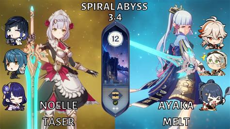 C6 Noelle Taser And C0 Ayaka Melt Genshin Impact Spiral Abyss 3 4