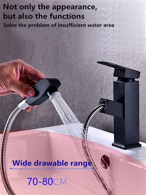 Black Pull Out Basin Faucet Hot And Cold Basins Copper Body Wash Basin Mixer Shopee Malaysia
