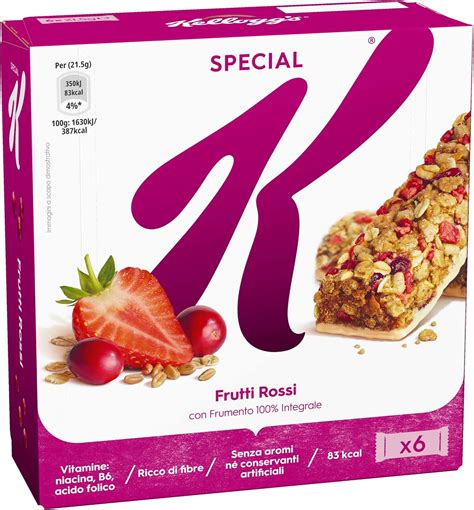 Kellogg S Barrette Di Cereali Con Frutti Rossi G Amazon It