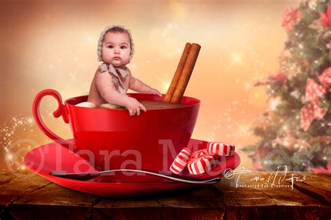 Christmas Mug With Marshmallows Cup Of Hot Chocolate Hot Cocoa Mug For Baby Scene