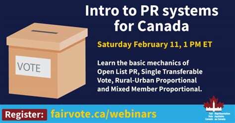 Proportional Representation Vs First Past The Post Webinar Fair Vote