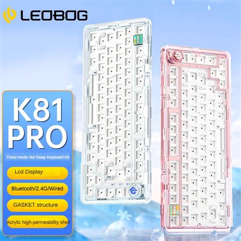 Leobog K Pro Wireless Bluetooth Three Mode Rgb Led Display Hot Swap Mechanical Keyboard Acrylic