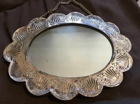 ANCIEN PETIT MIROIR Mariage Argent Massif 900 Oriental Berbère EUR 129