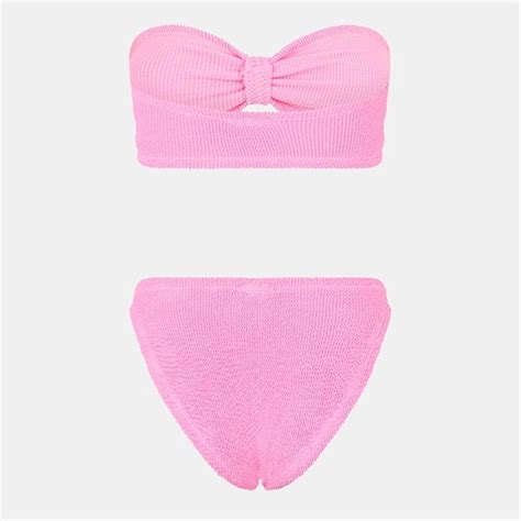 HUNZA G Jean Bikini Set Women Bubblegum Flannels