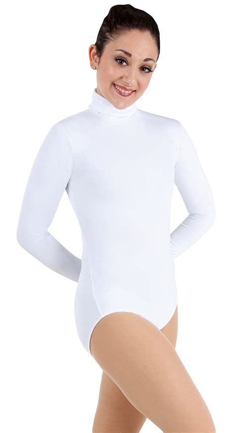 Zip Back Mock Turtleneck Long Sleeve Leotard By Body Wrappers