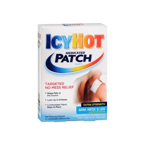 ICY HOT Medicated Patches Extra Strength Small Arm Neck Leg Each Valpacks
