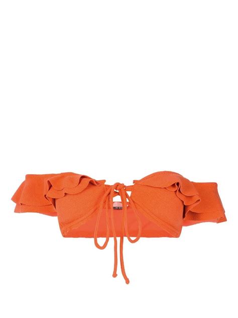 Clube Bossa Hopi Off Shoulder Bikini Top Orange FARFETCH