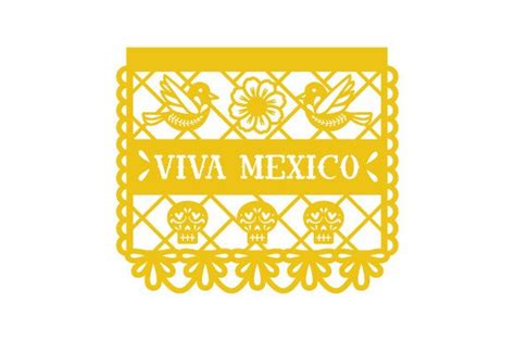 Papel Picado Day Of The Dead Viva Mexico Style 2 Fichier De Découpe