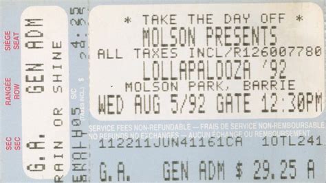 EP Flower Lollapalooza W Red Hot Chili Peppers Ministry Soundgarden Pearl Jam