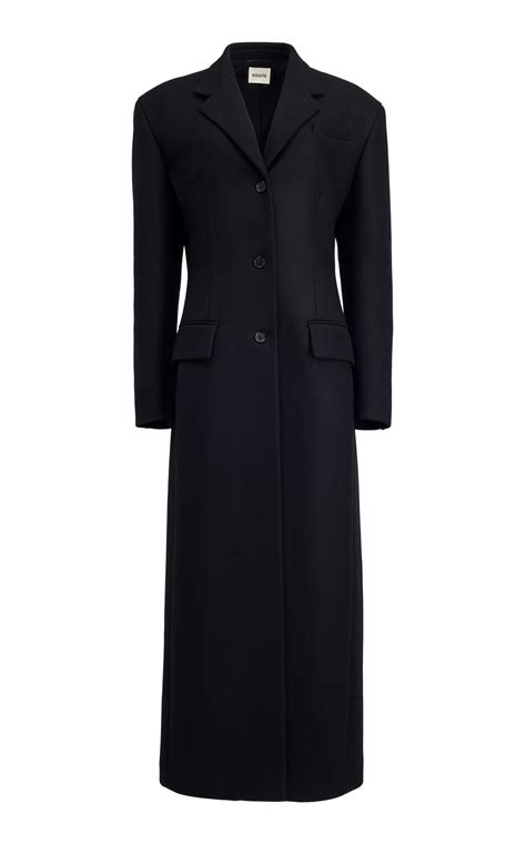 Khaite Bontin Wool Coat In Black Modesens