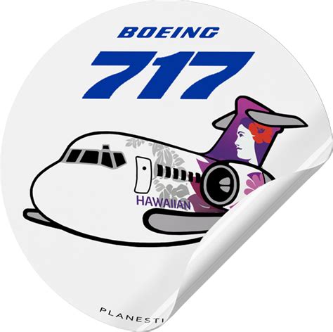 Hawaiian Airlines Boeing 717 Plane Sticker