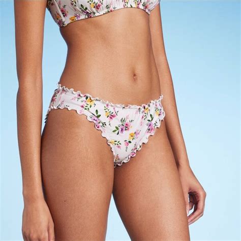 Shade Shore Women S Ruffle Cheeky Bikini Bottom Hade Hore Multi Ditsy Floral Print