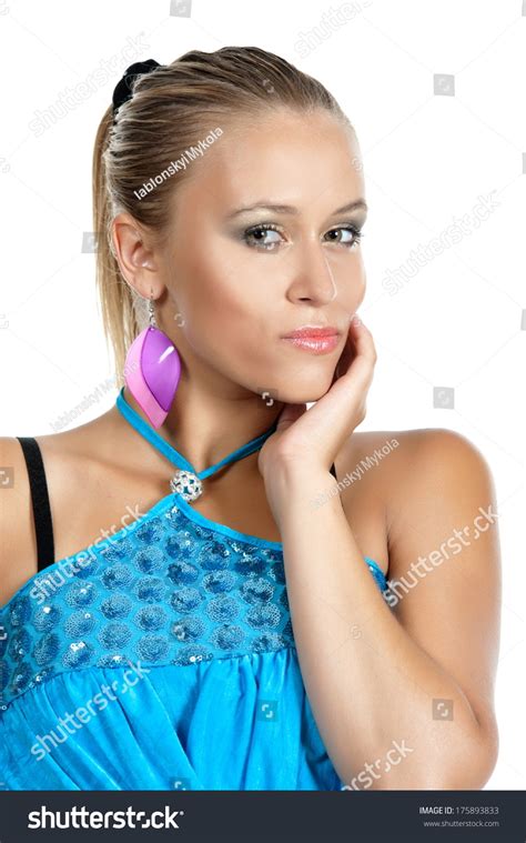 Beautiful Sexy Blonde Girl Posing On Stock Photo Edit Now