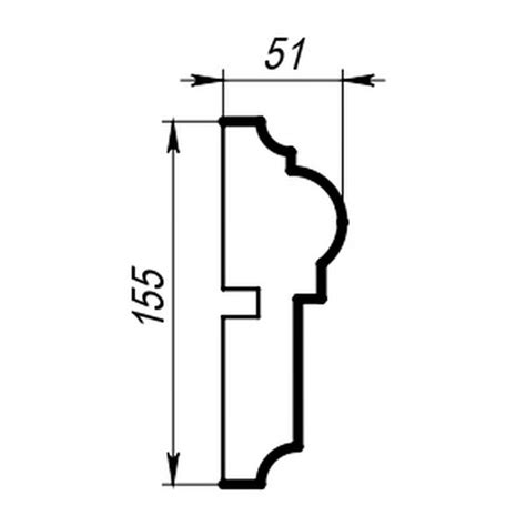 Фасадные молдинги из пенопласта 155х51 мм