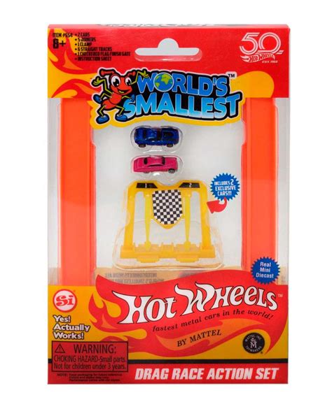 Set De Figuras Worlds Smallest Hot Wheels Drag Race Action Gameplanet