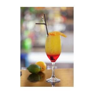 Sex On The Beach Cocktail With Vodka Orange Juice Raspberry Juice And Cranberry Liqueur