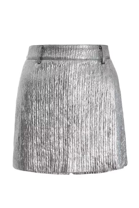 Grey Metallic Skort Quiz Clothing