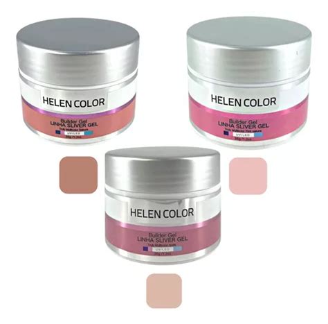 Gel Para Unha De Gel Helen Color Silver Nude Sakura Pink G Parcelamento Sem Juros