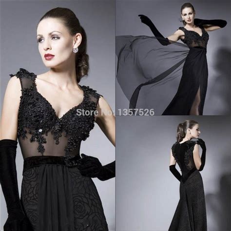 New Style Fashion Sexy A Line V Neck Applique Beads On Tulle Chiffon