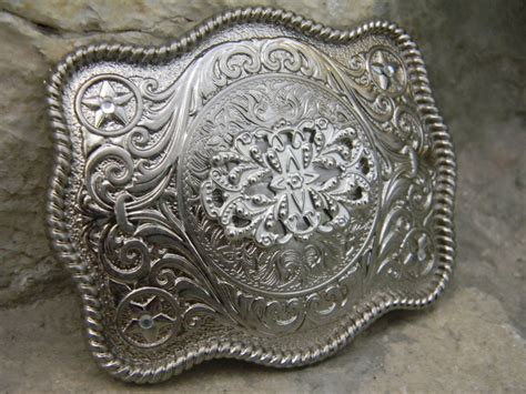 Mens Belt Buckle Silver Belt Buckle Western by StepOriginals