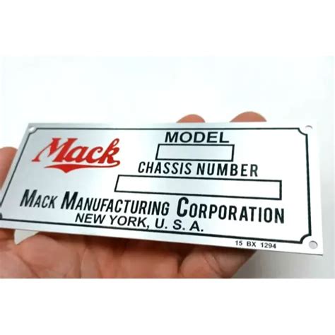 mack vin model truck data serial plate aluminum semi trucking