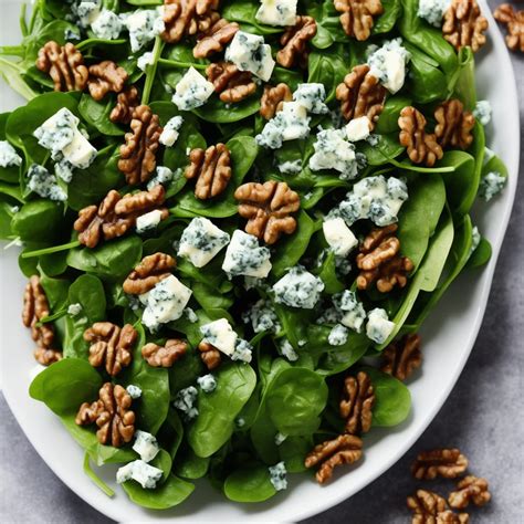 Spinach & Walnut Salad with Blue Cheese Dressing Recipe | Recipes.net