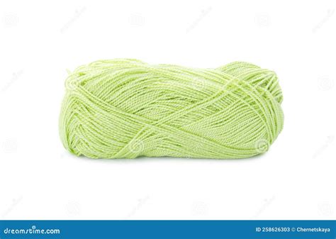 Soft Light Green Woolen Yarn Isolated on White Stock Image - Image of ...