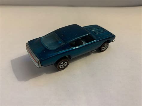 Mattel Hot Wheels Redline Custom Barracuda In Teal With Collectors Badge Etsy