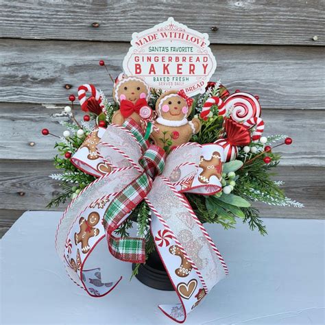 Gingerbread Arrangement, Gingerbread Bakery Centerpiece, Christmas ...