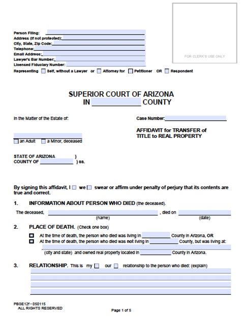 Pima County Affidavit Of Property Value Form