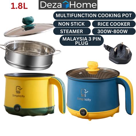 L Mini Electric Cooker Hot Pot Steamer Non Stick Frying Pan Mini Rice Cooker Periuk Masak