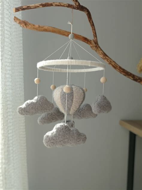 Hot Air Balloon Nursery Crib Mobile Minimalist Baby Mobile Travel
