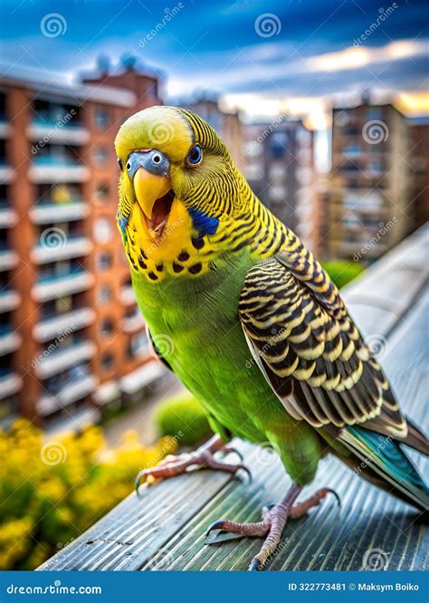 Budgie parrot angry city stock illustration. Illustration of travel - 322773481