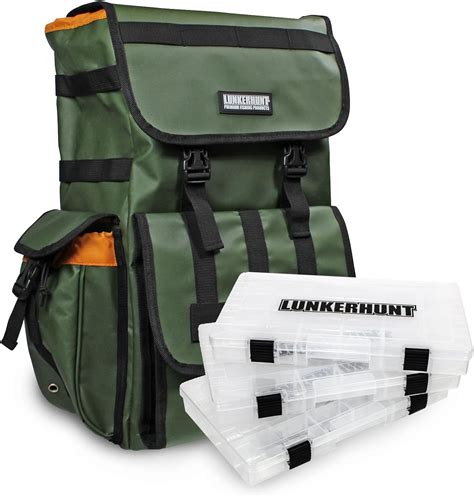 Lunkerhunt Lts Fishing Backpack With Tackle Boxes 3 Boxes Included