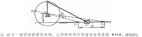 八、设计一曲柄滑块机构。已知曲柄长ab 20mm偏心距e 15mm其最大压力 角30。试用作图法确定连杆长度bc滑块的最大行程h