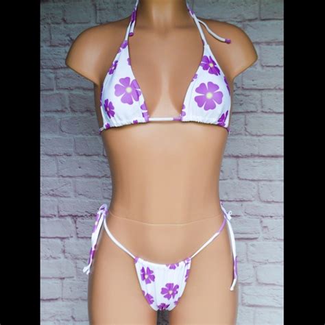 Swim Fuchsia White Floral Bikini Set Poshmark