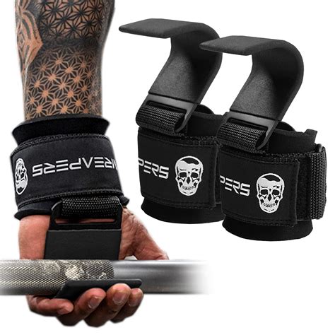 gymreapers weight lifting hooks pair heavy duty power wrist straps