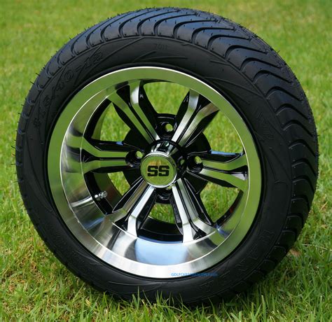 12 Transformer Machined Golf Cart Wheels And 21540 12 Dot Golf Cart