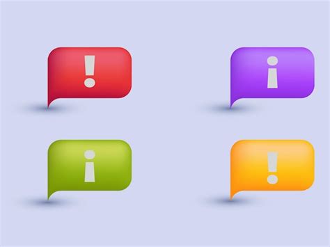 Premium Vector Illustration Realistic Icon Set Digital Info Warning
