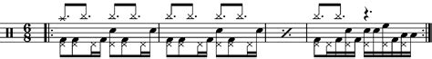 Aaab In 68 With A Dotted 8th Note Back Beat