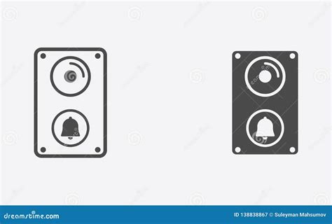 Doorbell Filled And Outline Vector Icon Sign Symbol Stock Vector