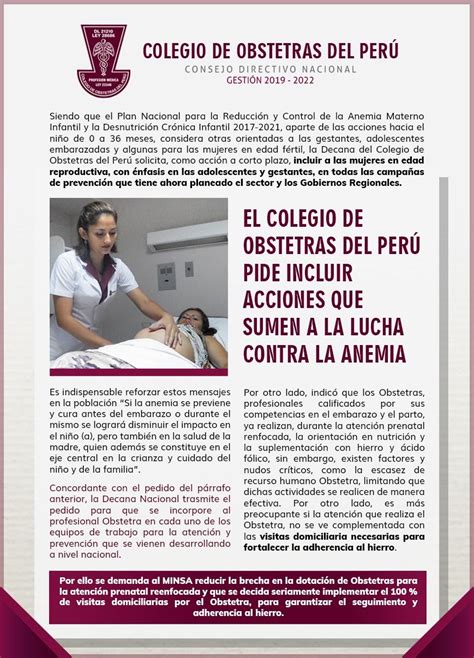 El Colegio De Obstetras Del Per Pide Incluir Acciones Que Sumen A La